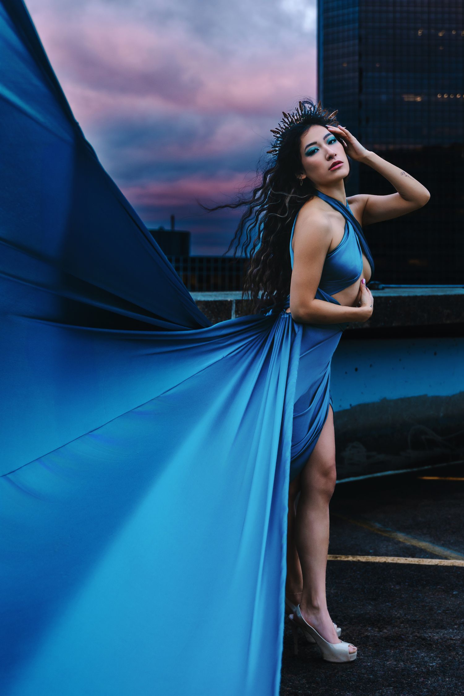 Flying dress photography by Wollongong photographer Angelique Kelly