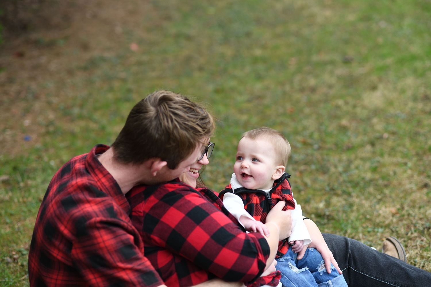 Husband, wife, baby
