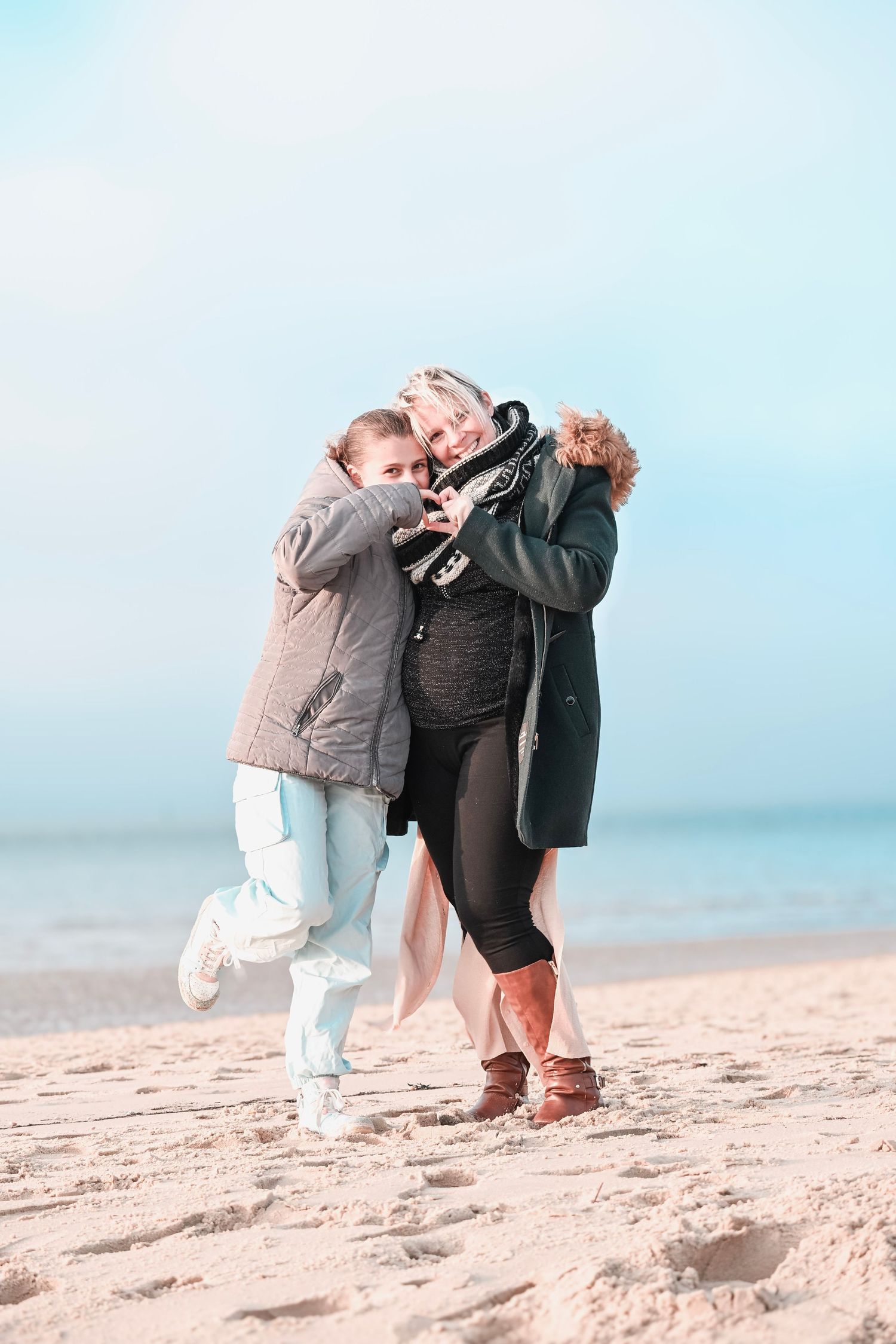 Mere fille plage arcachon