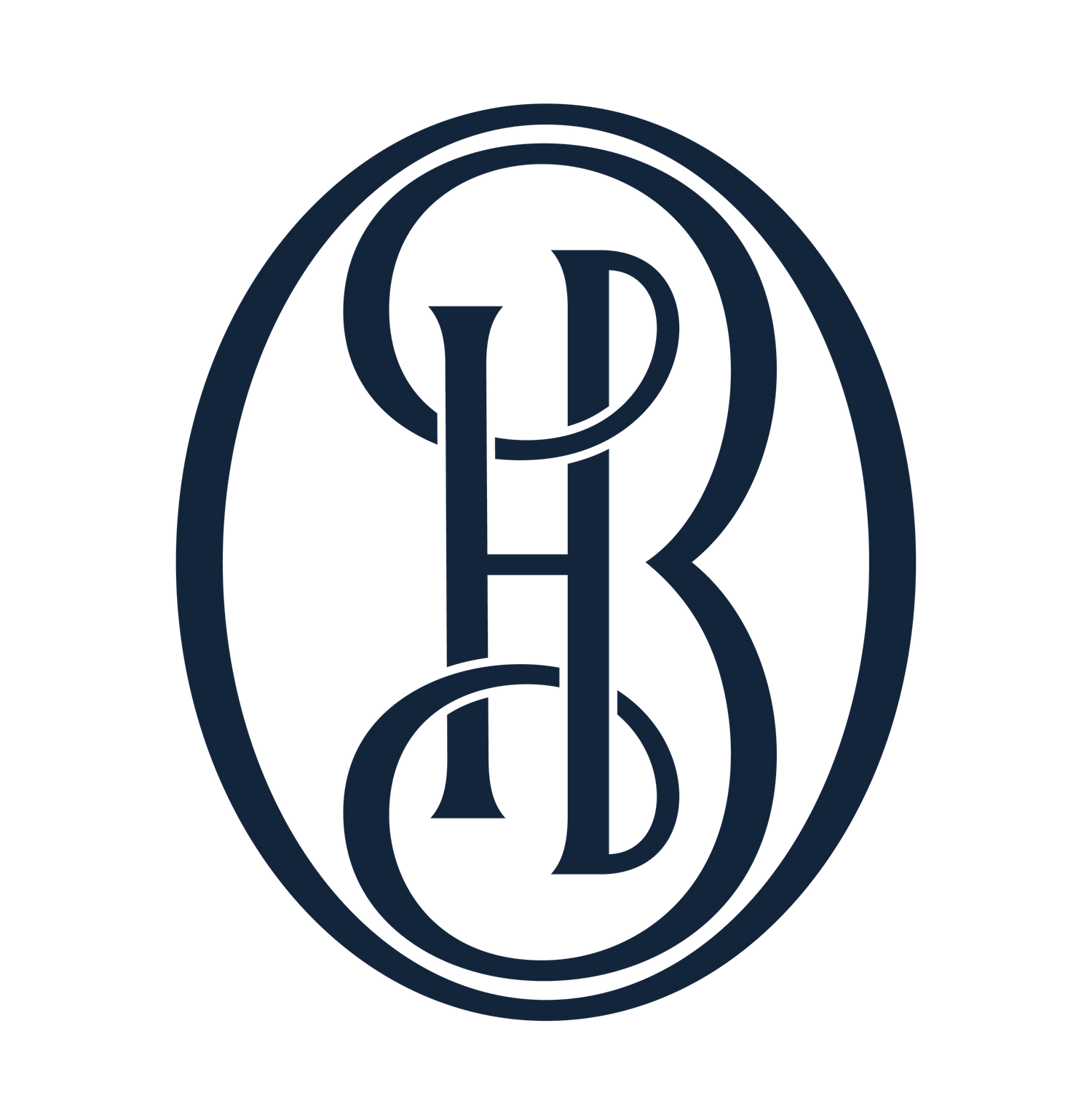 Collection of minimalist navy blue circular monogram logos.