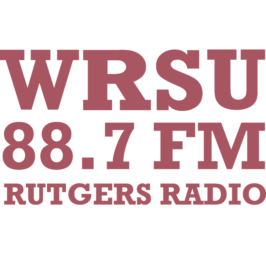 WRSU 88.7 FM Rutgers Radio logo in dark red text on white background.