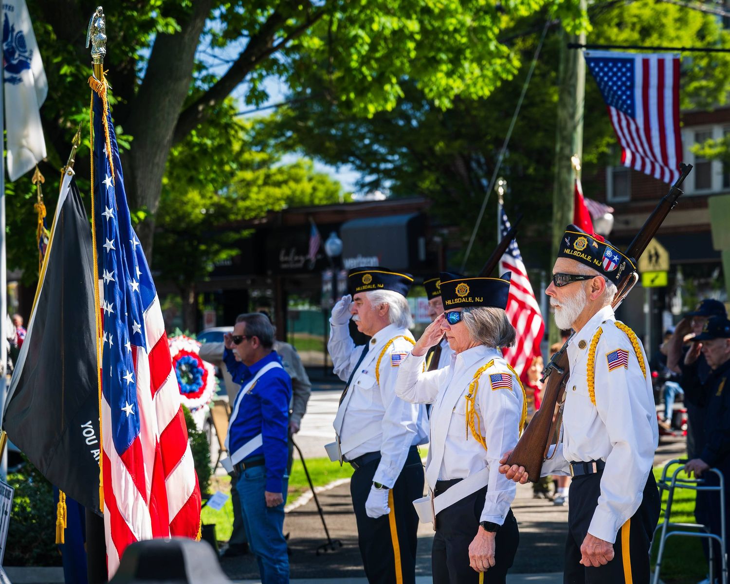 Veterans at Memorial Day celebration in Hillsdale, N.J.
