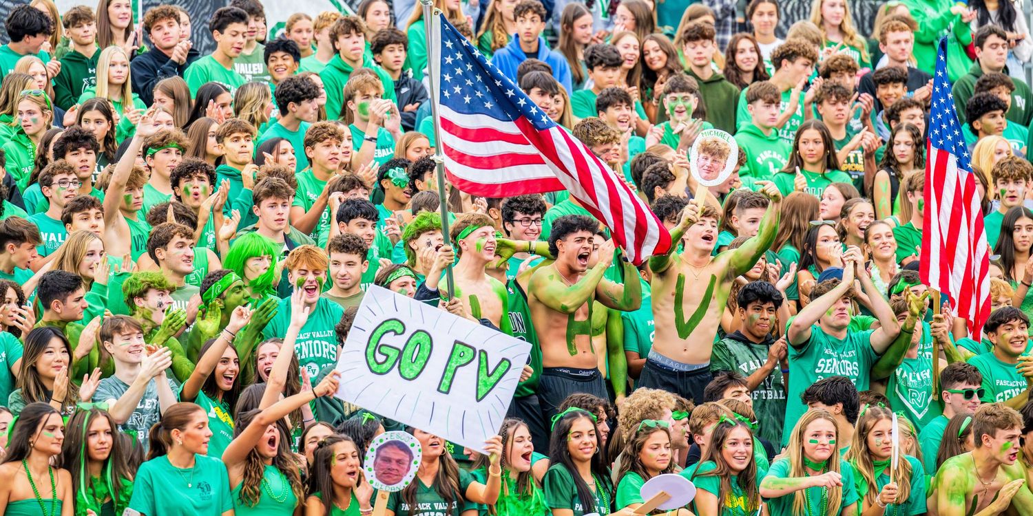 Pascack Valley football student section.