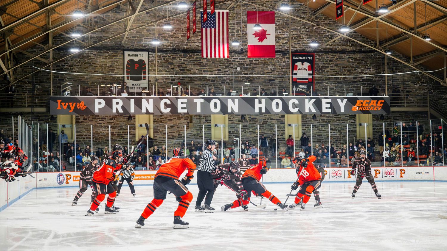 Princeton hockey action.