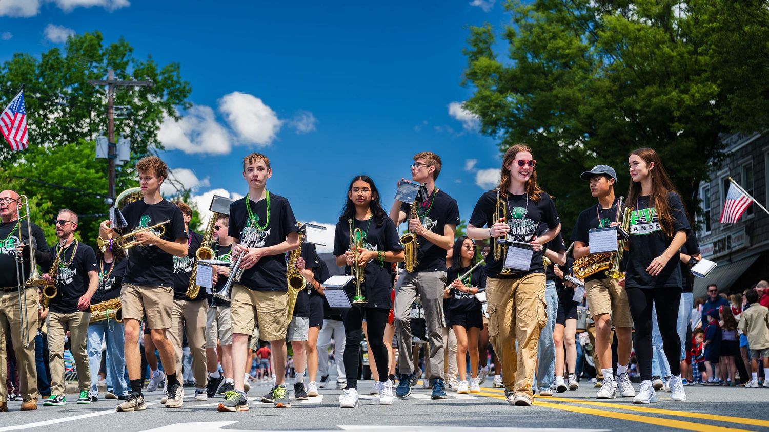 Pascack Valley band in Memorial Day celebration in Hillsdale, N.J.