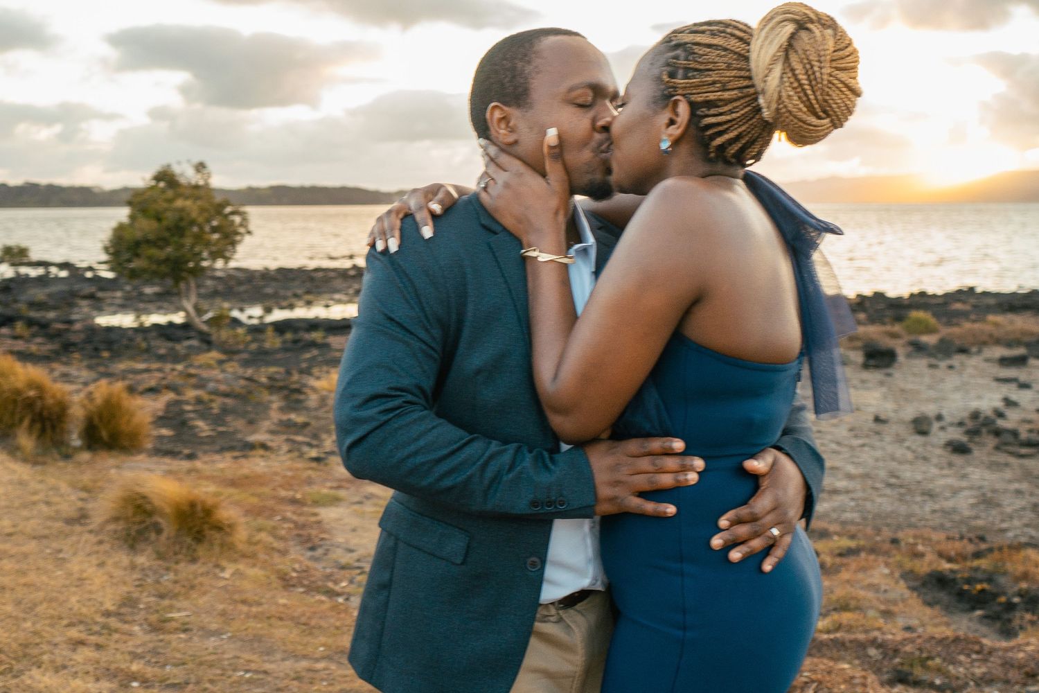 A romantic pre-wedding session during sunset at Ambury Regional Park.