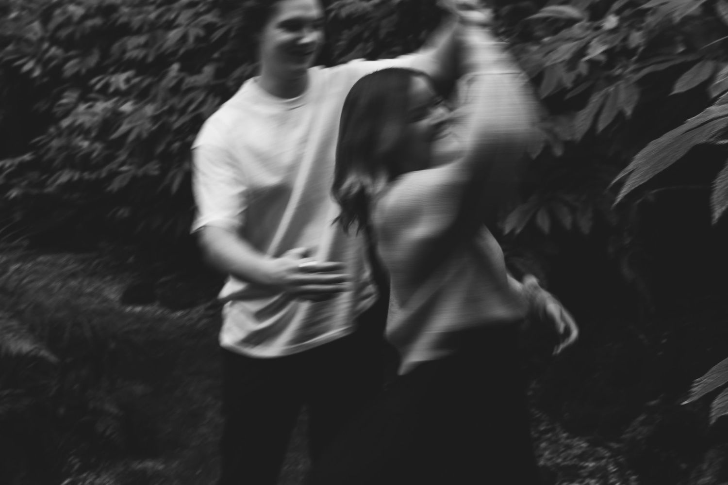 A romantic engagement shoot at the Fernery at Auckland Wintergardens by YM Photography.
