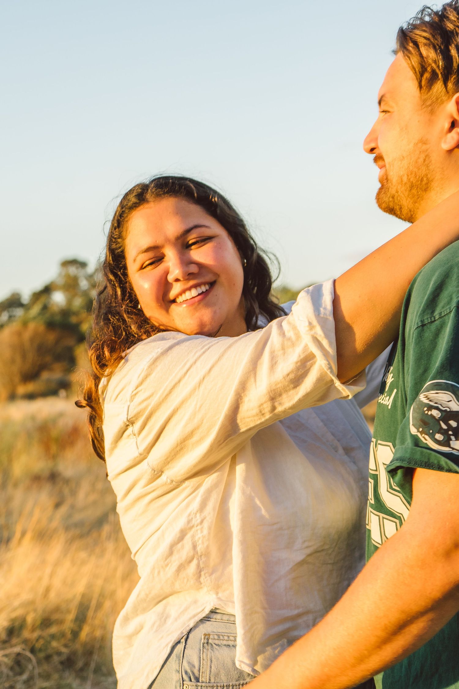 Family session at Ambury Regional Park during sunset