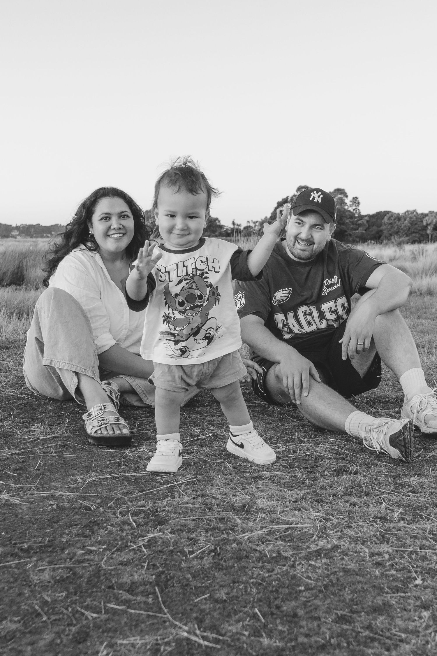 Family session at Ambury Regional Park during sunset