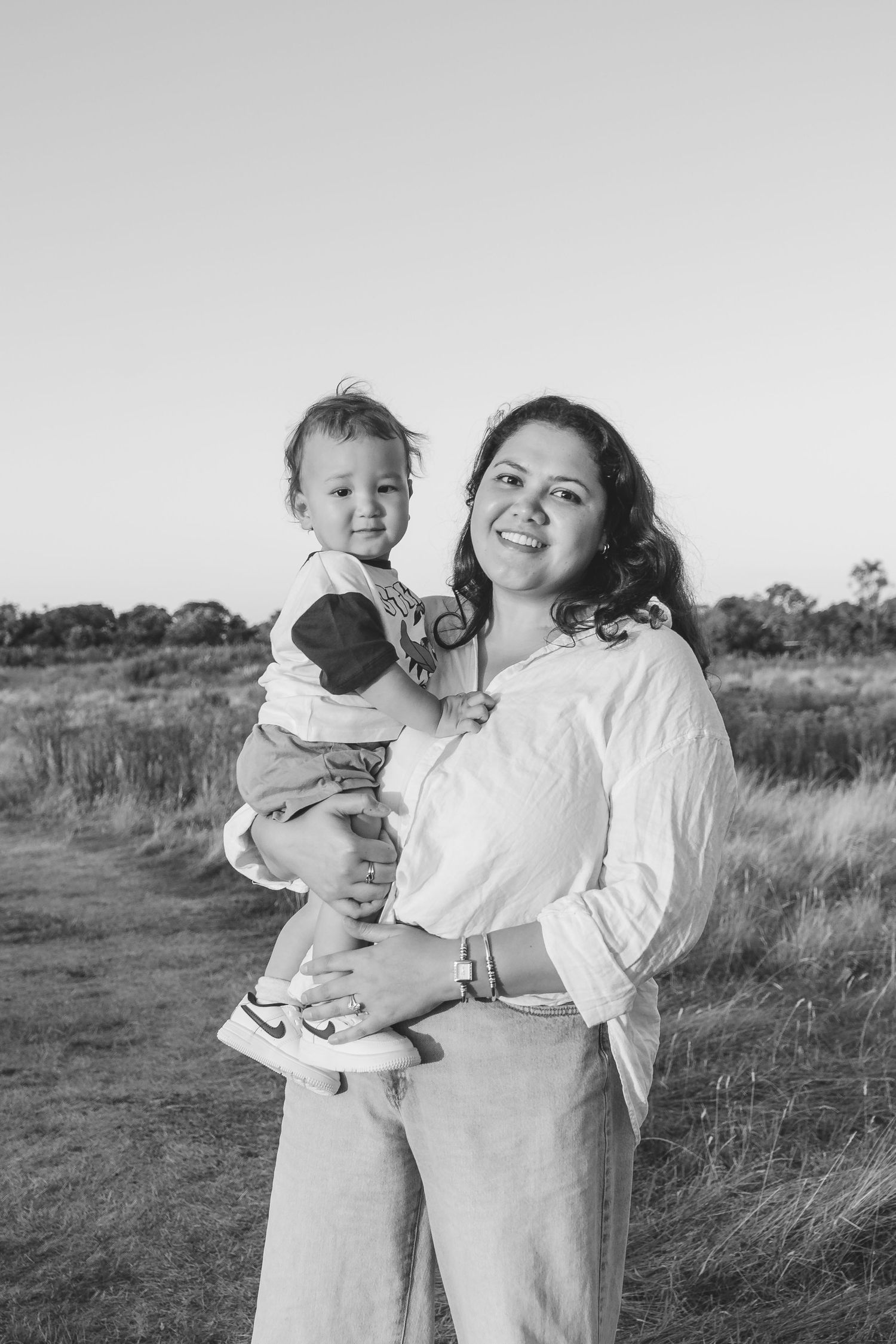 Family session at Ambury Regional Park during sunset