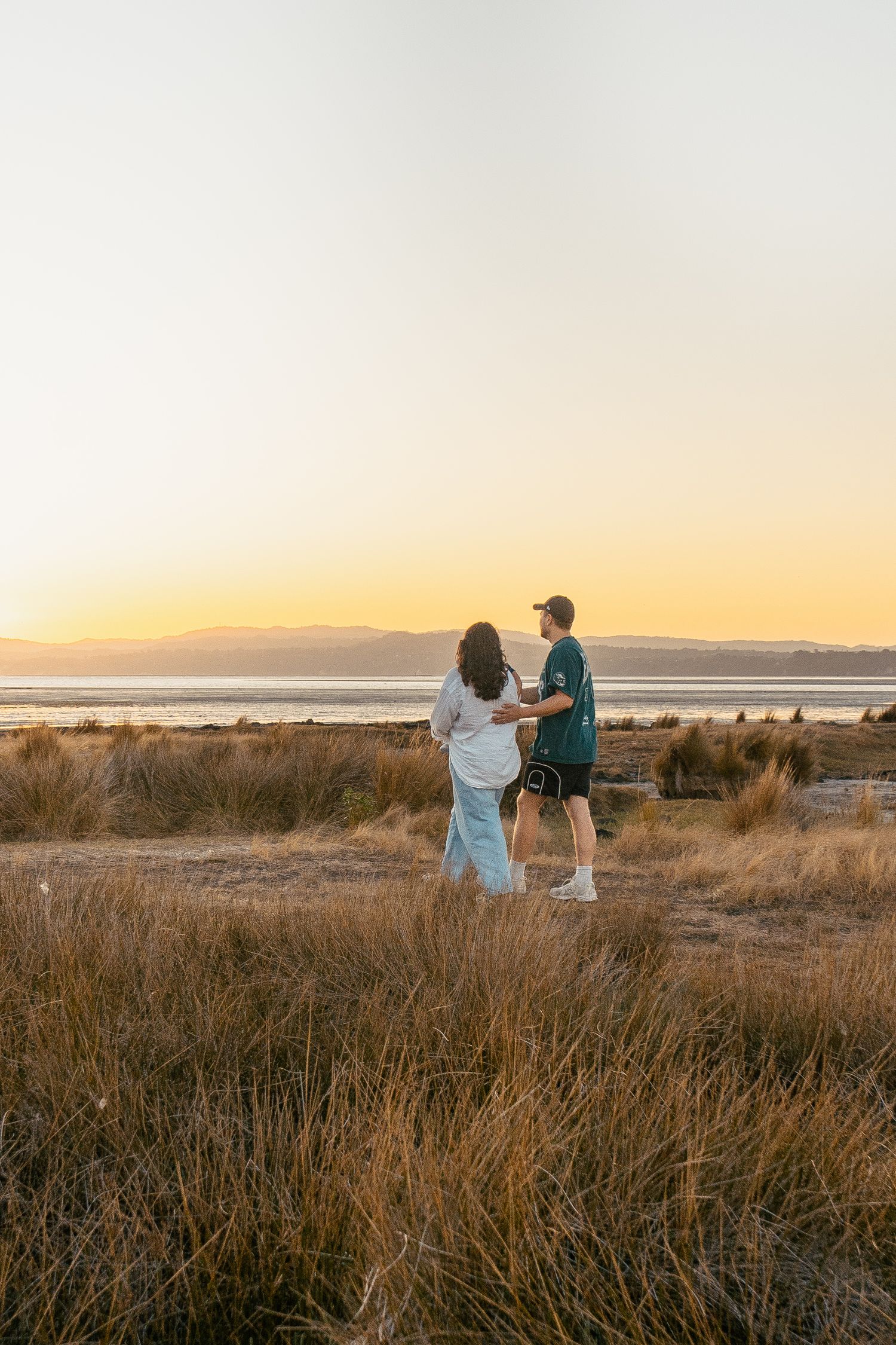 Family session at Ambury Regional Park during sunset