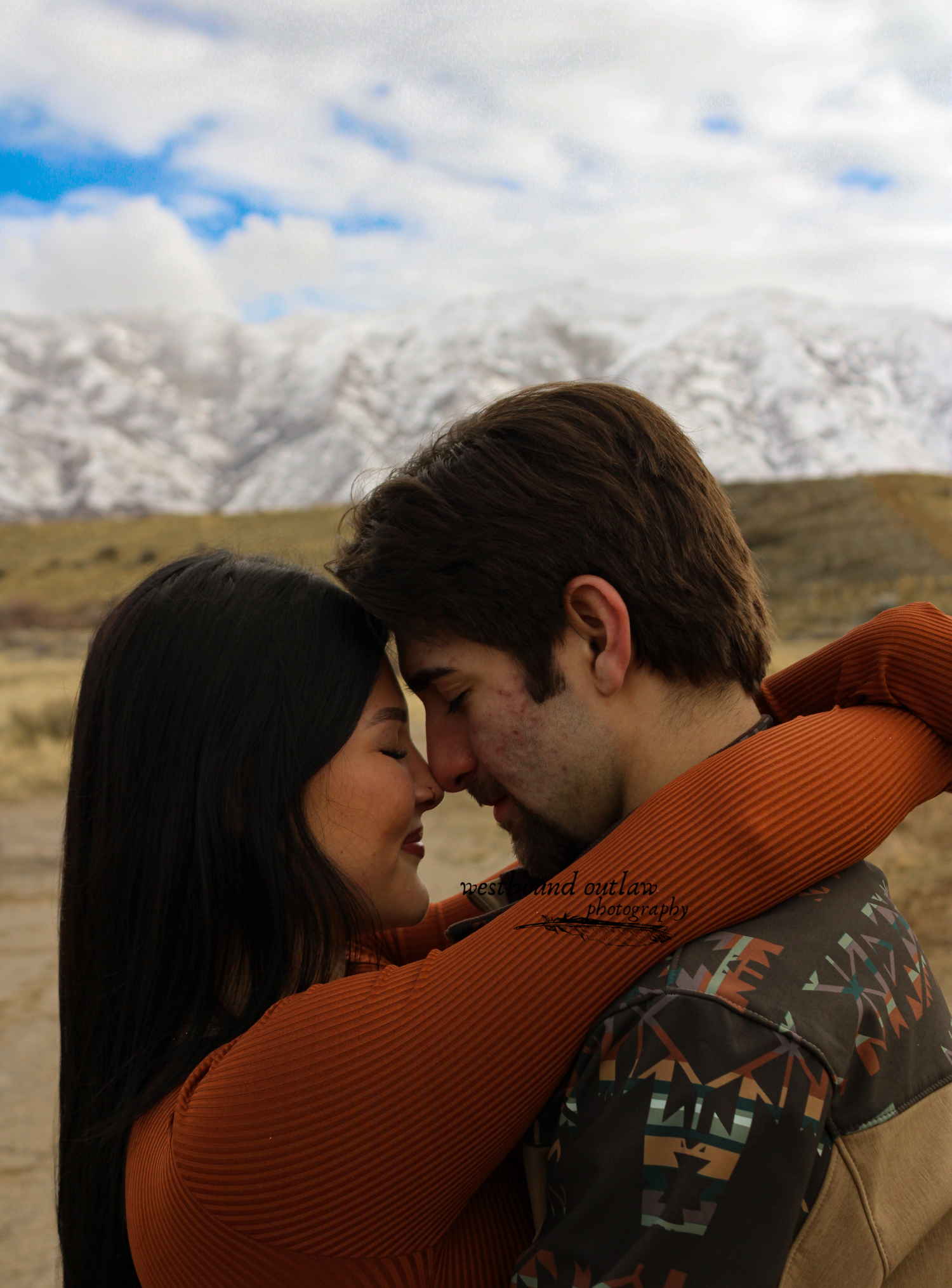 couple doing eskimo kiss