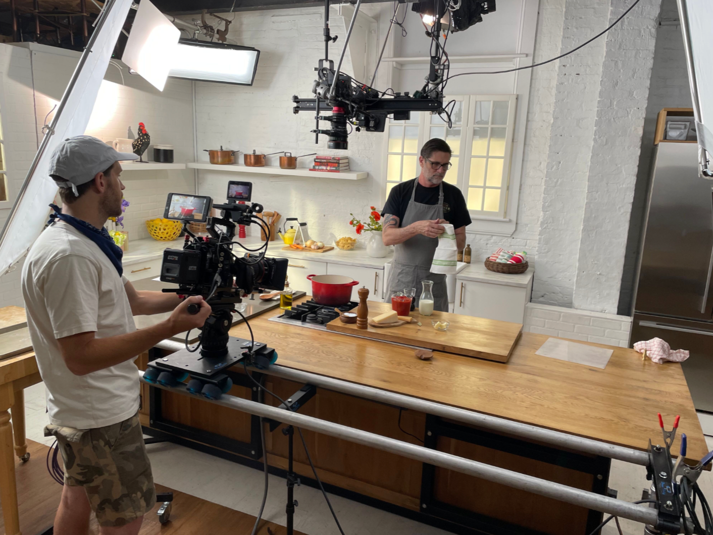 Multi camera shoot at one of the studio kitchens at Summit 68 with award winning photographer Patrick Armitage.