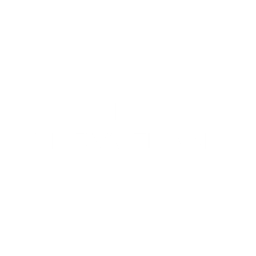 White text showing 'MARVA ELAINE' in a minimalistic retro-style font against a black background.