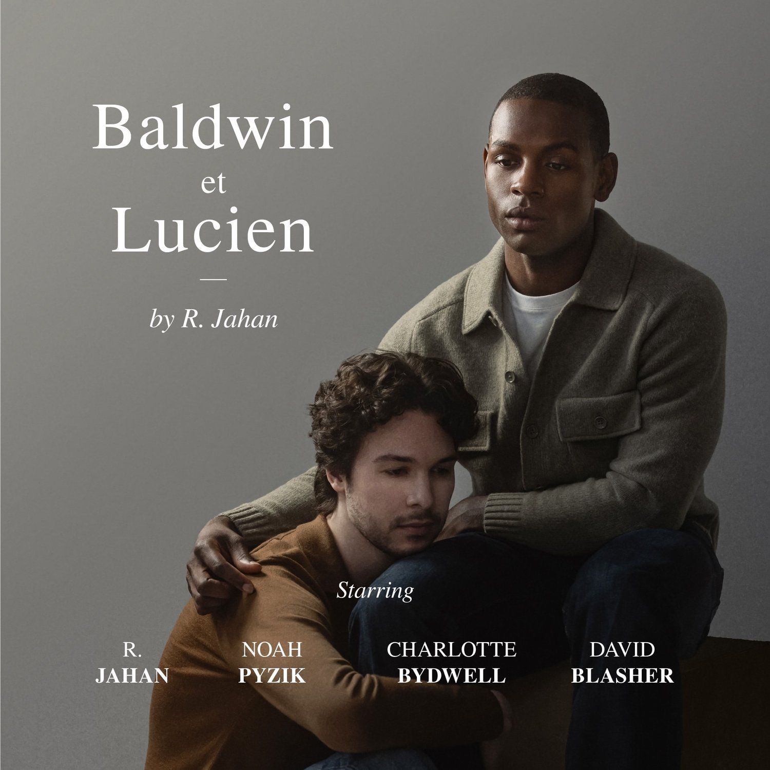 Promotional poster for Baldwin et Lucien by R. Jahan, starring Noah Pyzik, Charlotte Bydwell, and David Blasher.