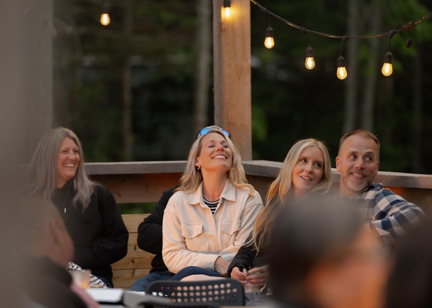 Crowd laughing at Hampton Brewing
