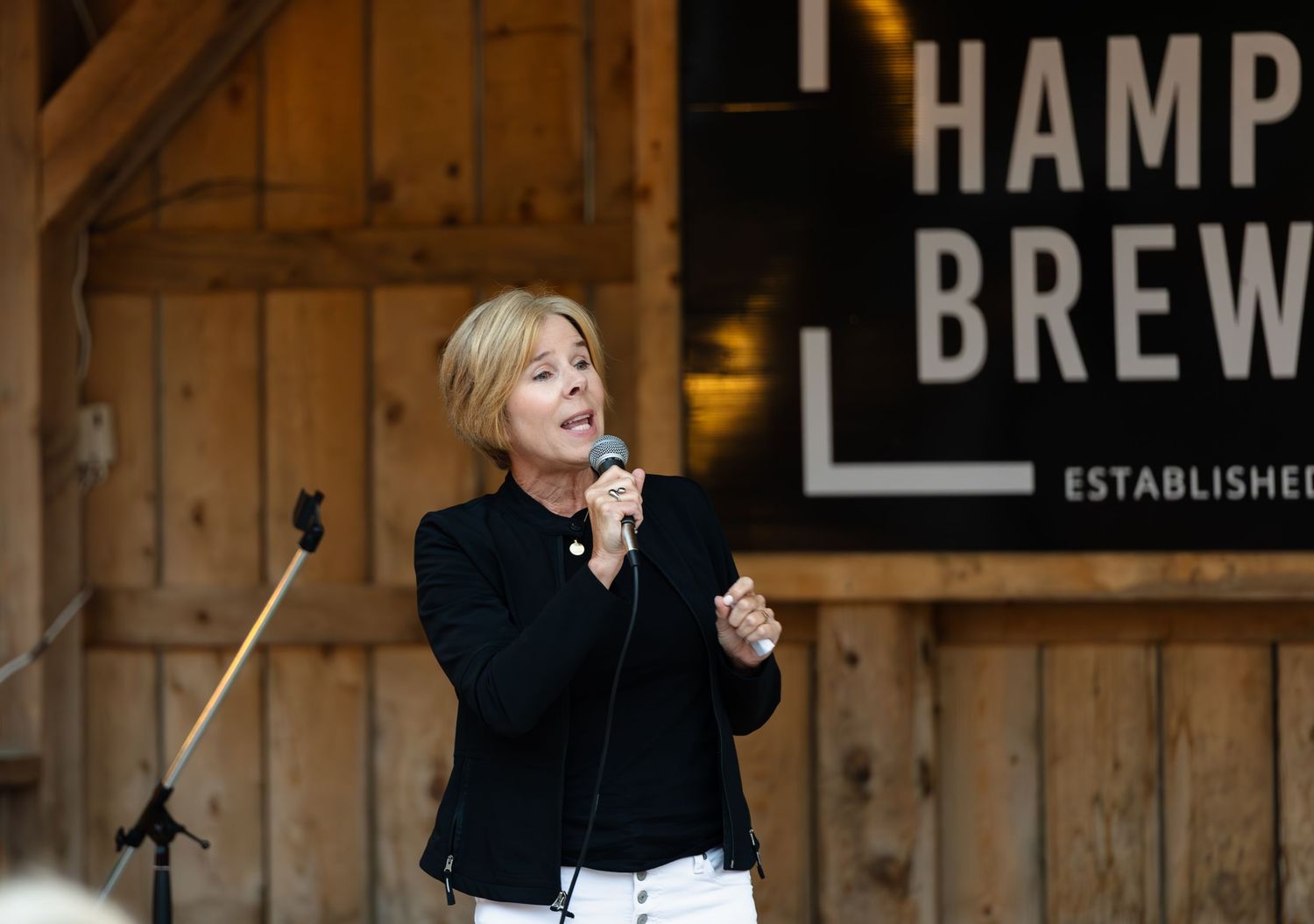 Comedian performing at Hampton Brewing