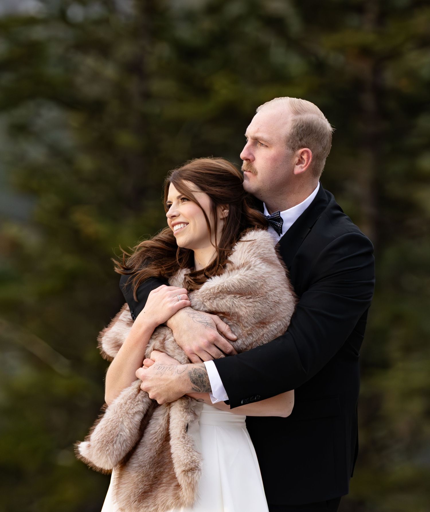 Banff national park bride and groom sunrise