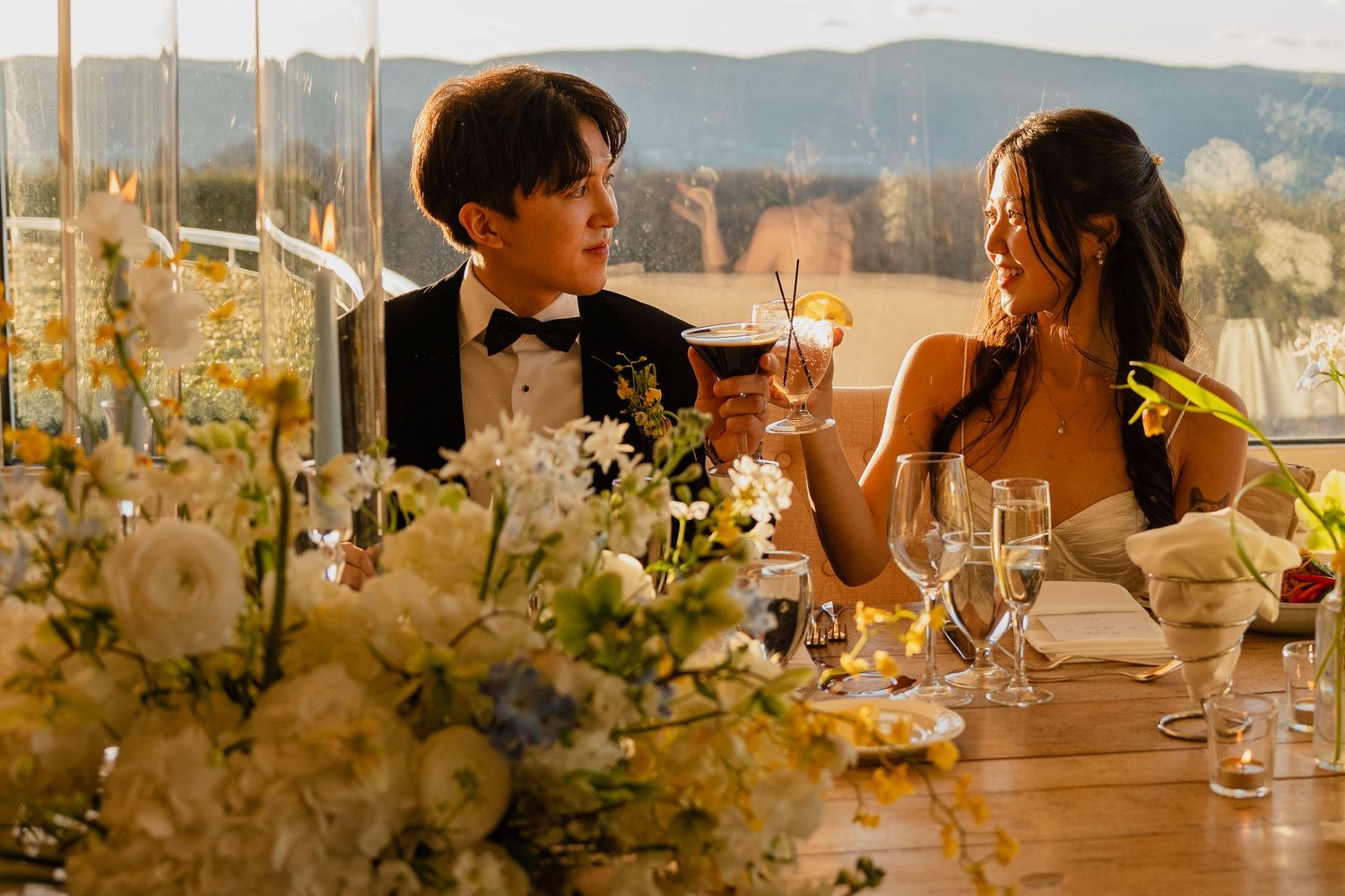couple at a wedding bride and groom