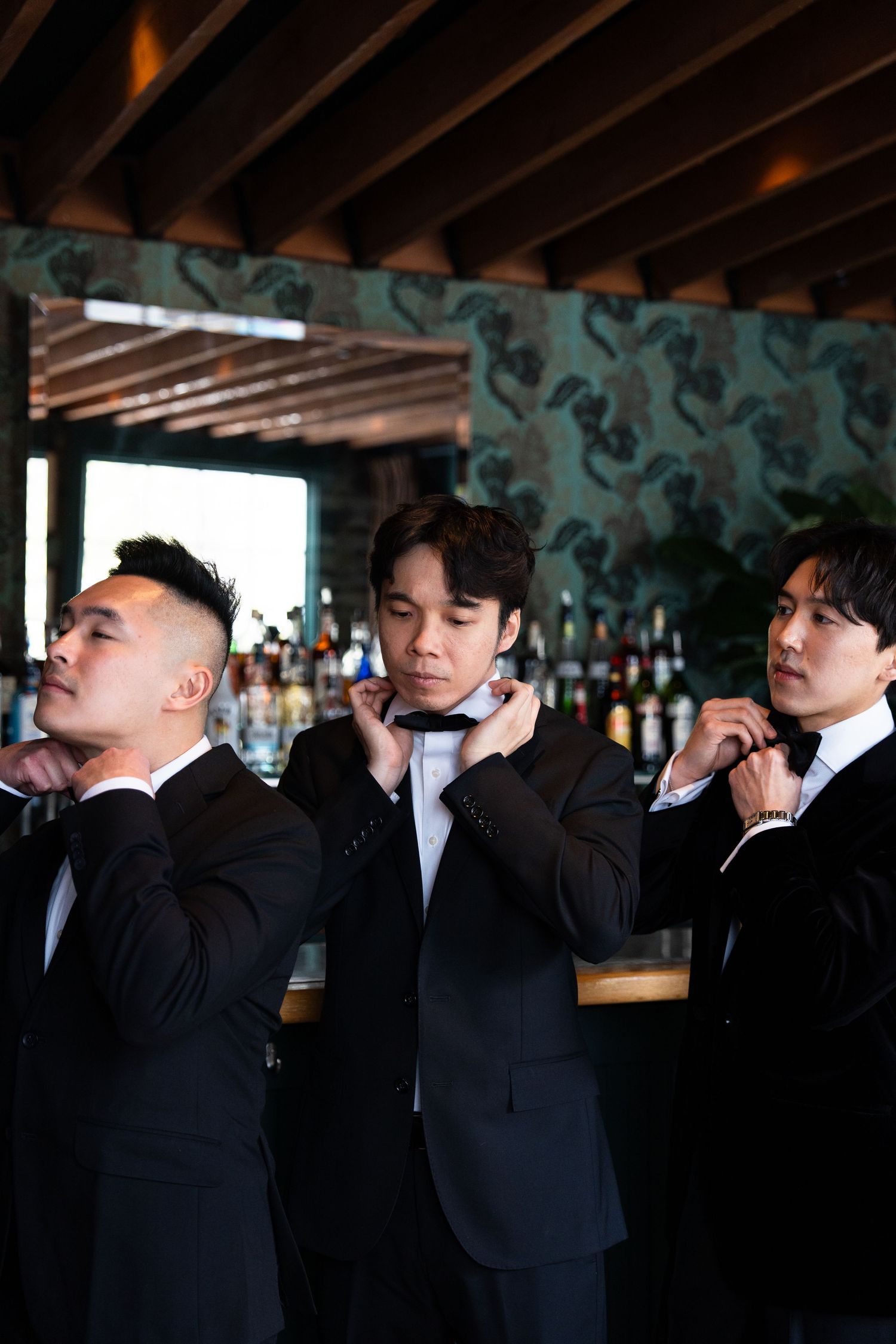 groomsmen getting ready in New York at a wedding