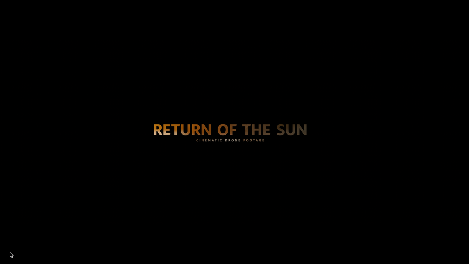 Return of the Sun documentary title card in orange text on a black background.