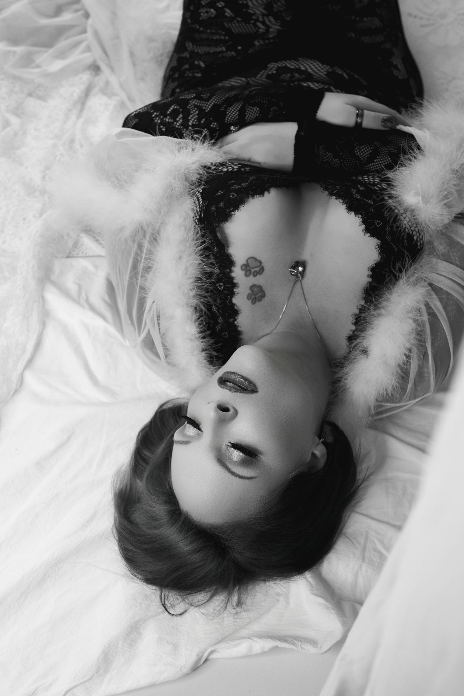 Classic black and white portrait of a woman.