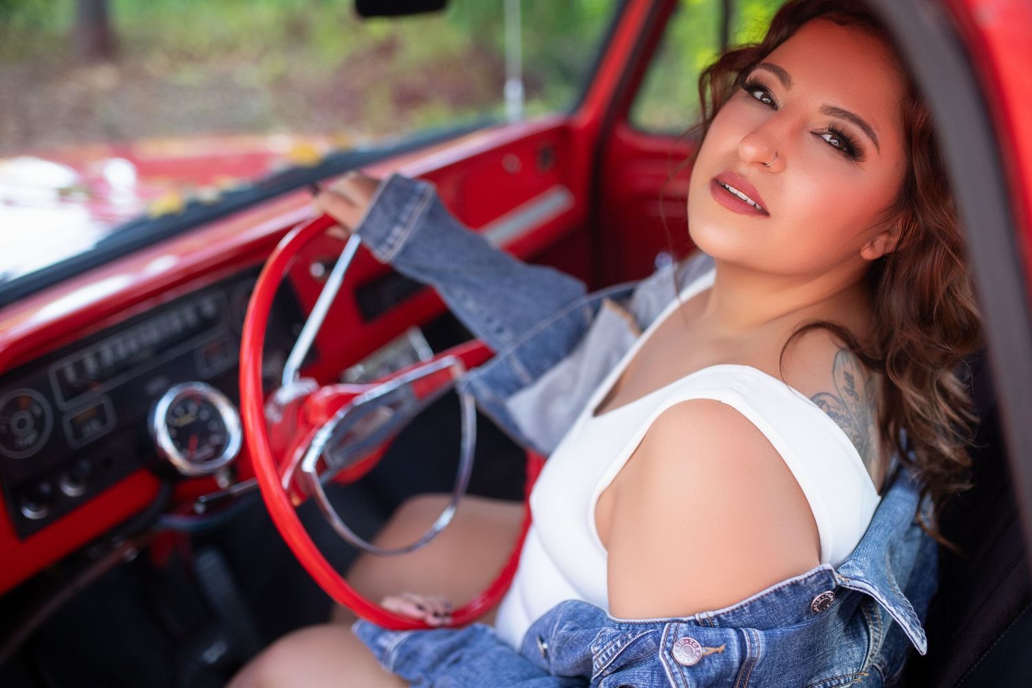 vintage truck boudoir session.