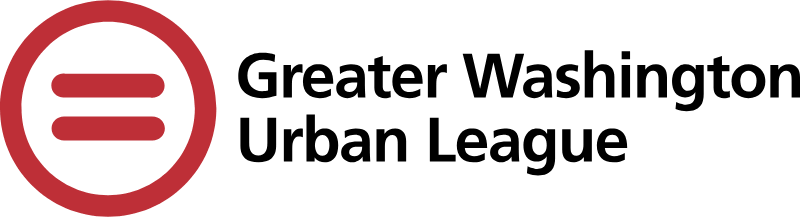 Greater Washington Urban League logo with red equality symbol and bold black text on white background.