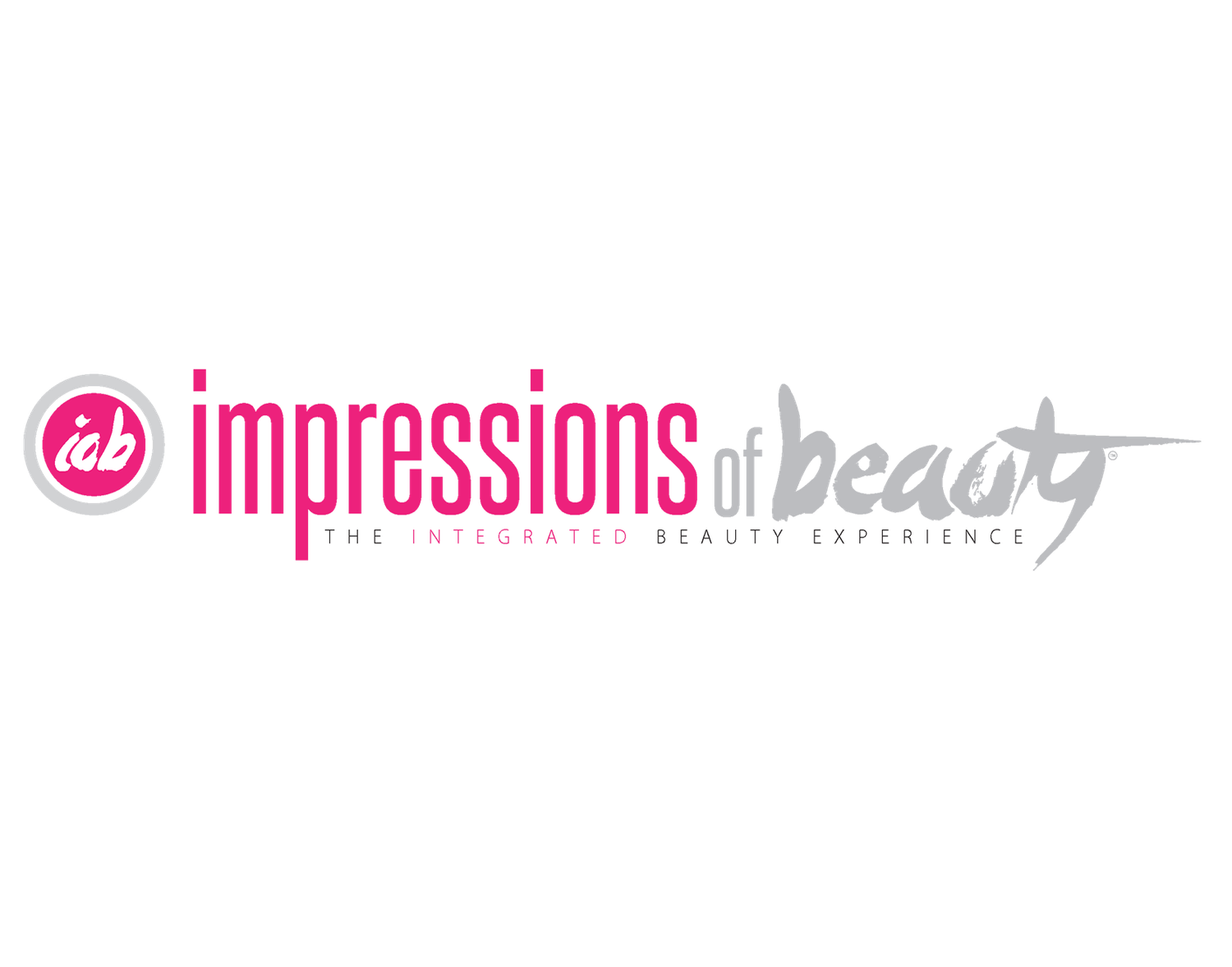 Impressions of Beauty logo featuring pink and gray typography with the tagline The Integrated Beauty Experience.