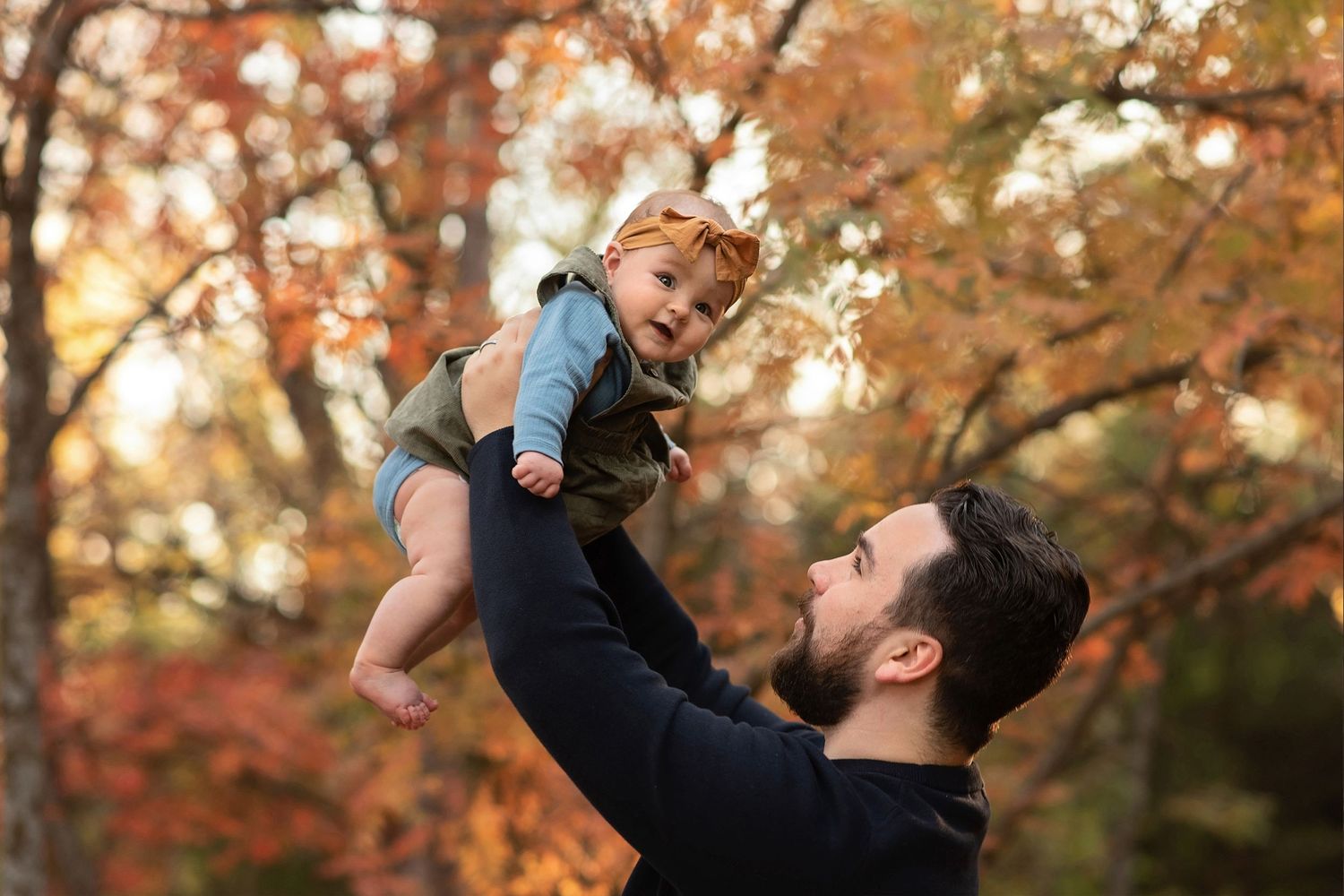 dad and baby fall session
