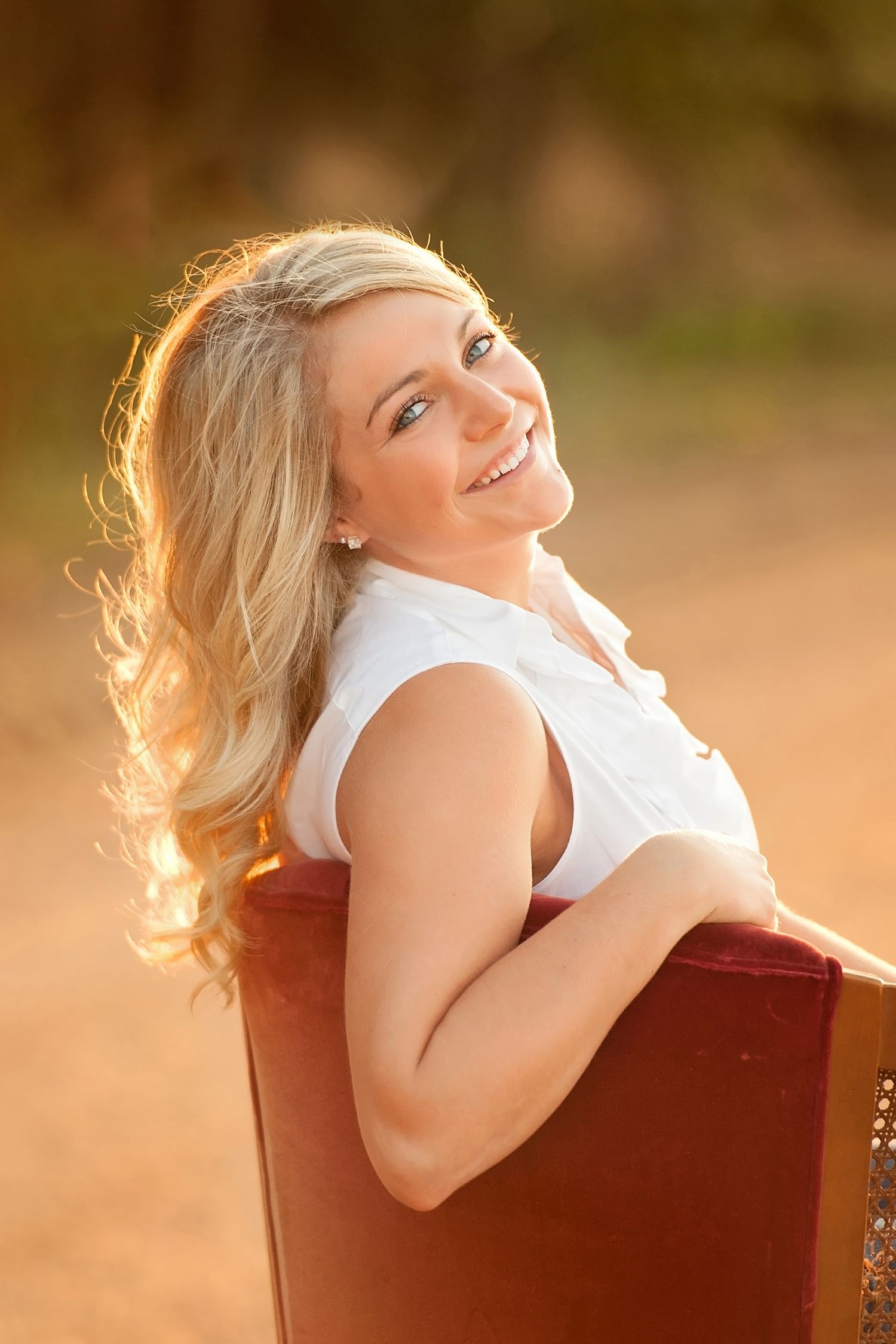 Senior girl sunset light