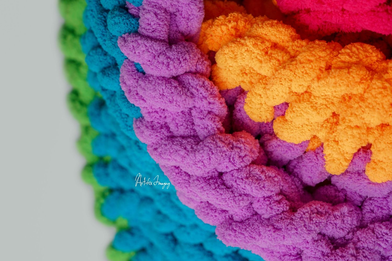 Creative commercial session of a hand-made knitted blanket taken by Artifex Imaging in Bakersfield, CA. for Etsy shop Jenitco.