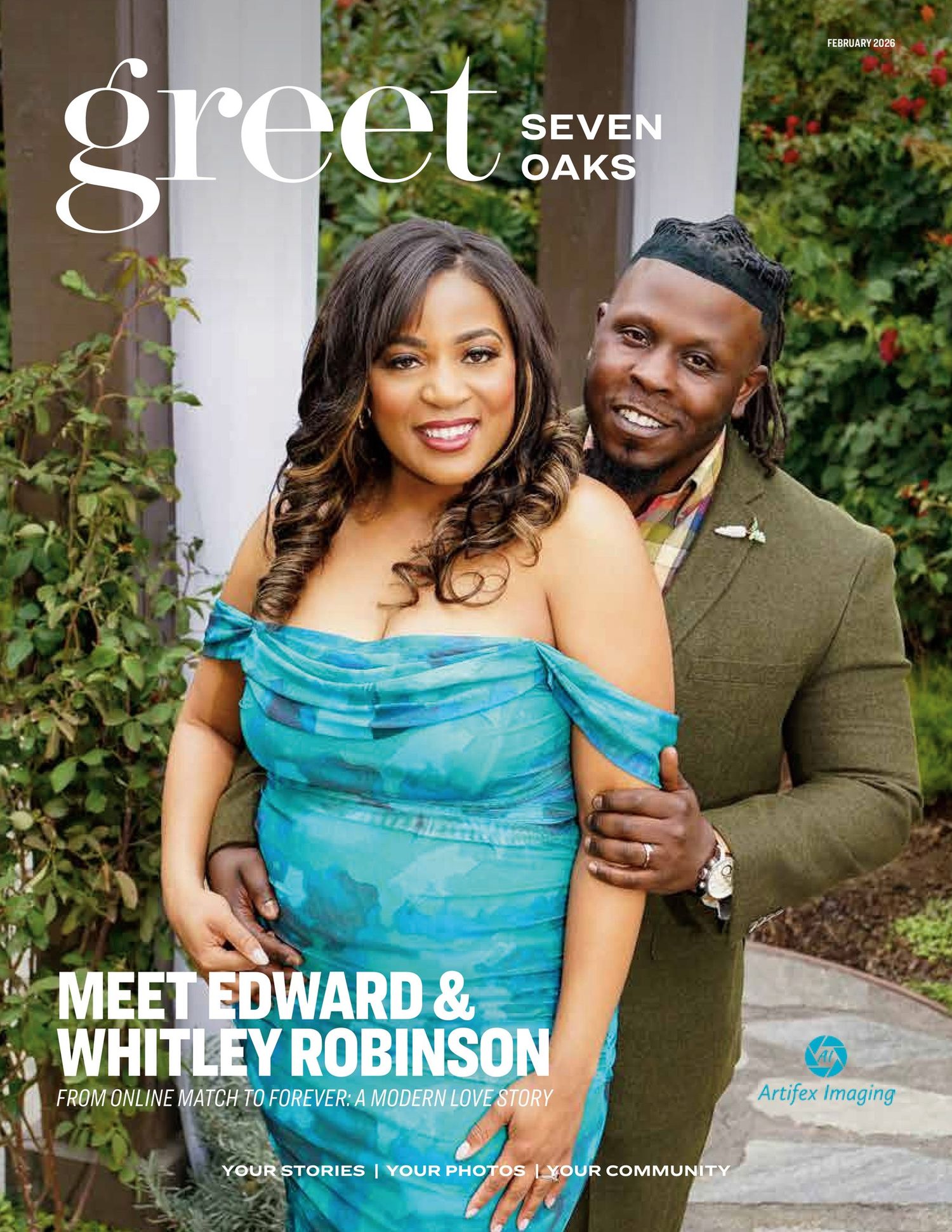 Greet Seven Oaks Magazine cover featuring a young, business-savy black couple taken by Artifex Imaging in Bakersfield, CA.