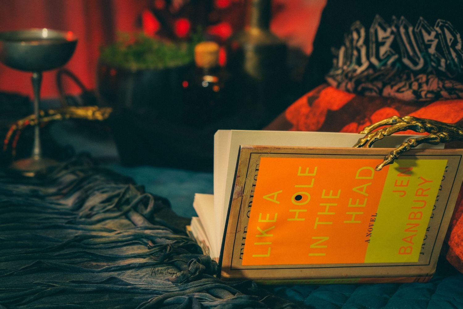 Golden Opportunity series; image featuring a gold skeleton with a wine goblet reading a book taken by Artifex Imaging in Bakersfield, CA.