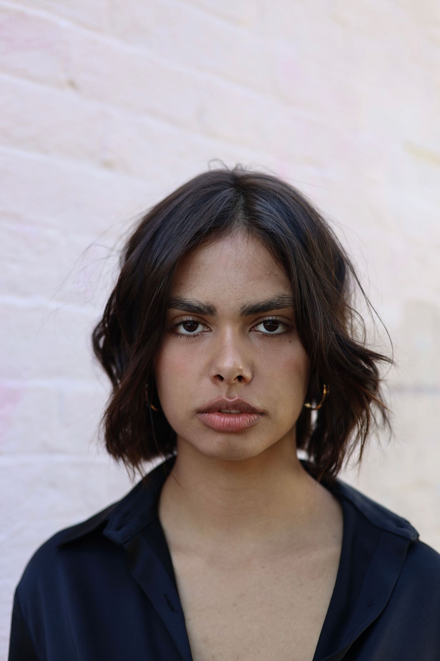 colour portrait shot of a female model with brown hair