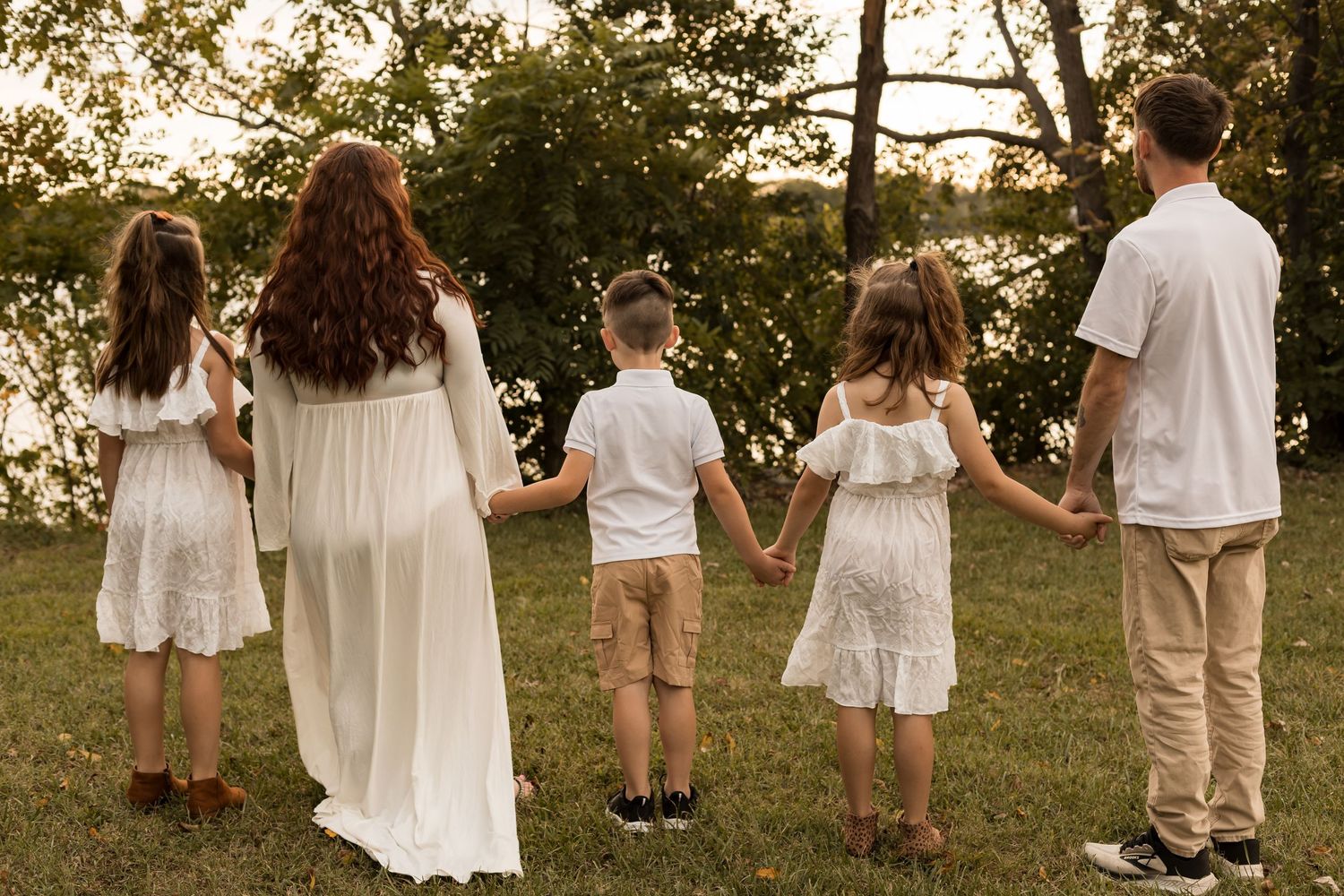 family photo session in maryland at sunset