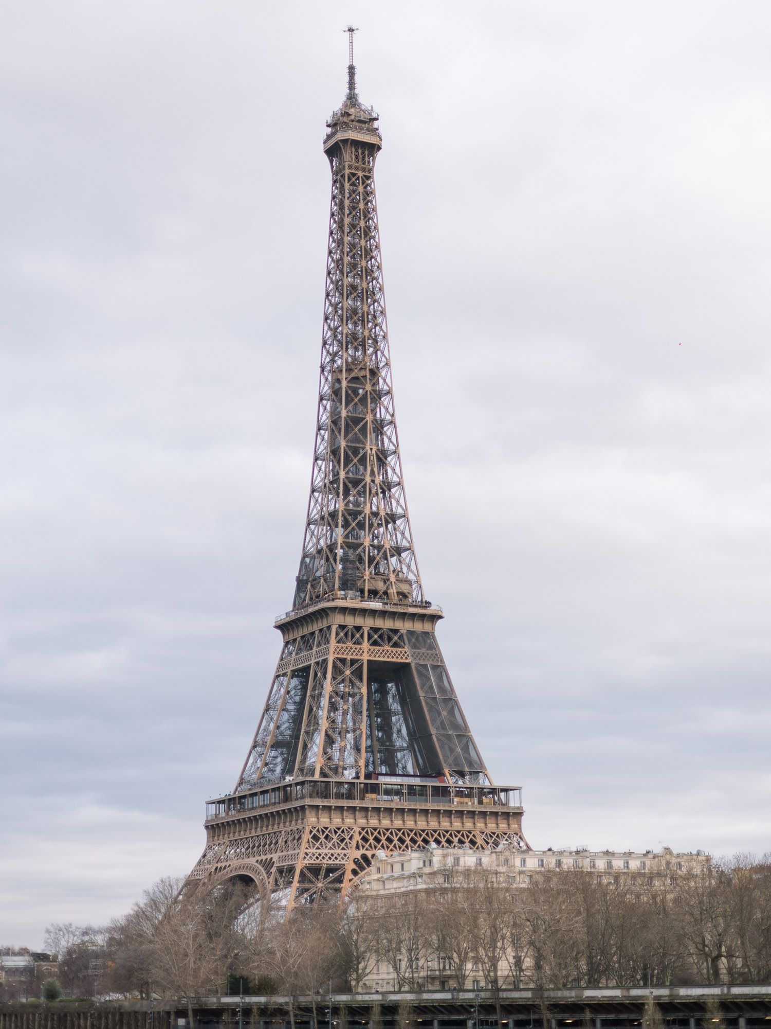 Panoramic view of the Eiffel Tower, Paris, editorial destination wedding or fashion shoot.