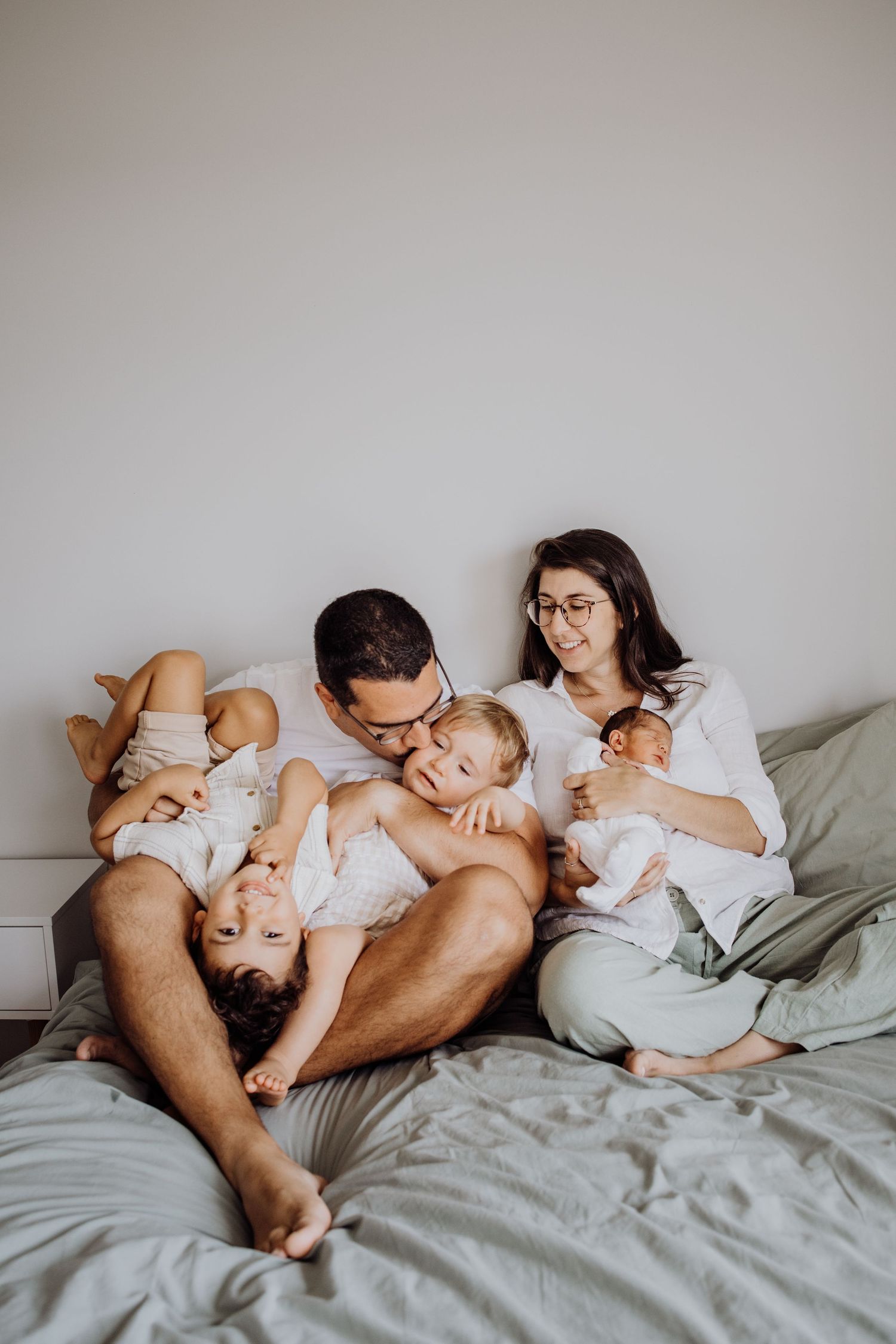 in home newborn family session