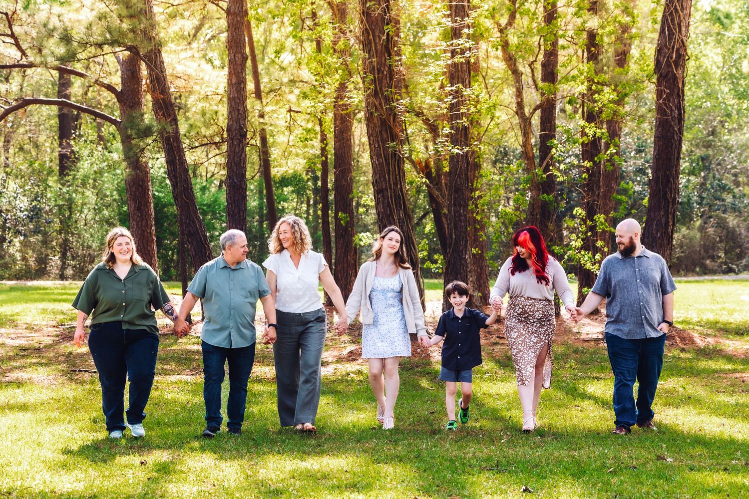 Natural light family portraits in Pearland Texas with warm, timeless style