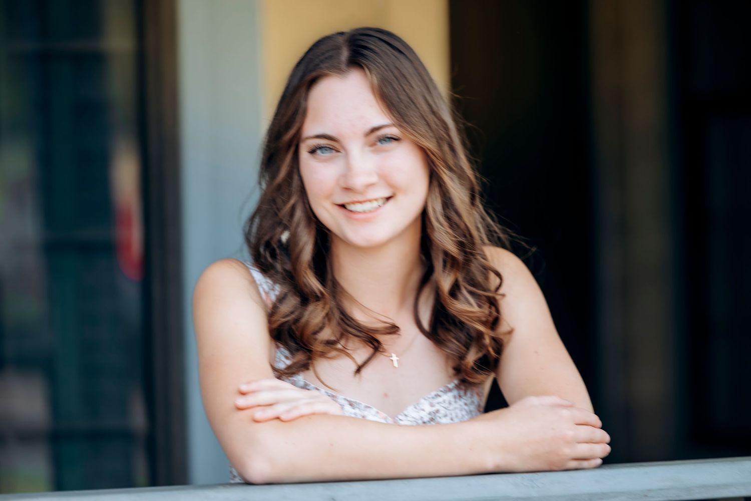 Candid senior session in Pearland TX featuring soft golden hour lighting