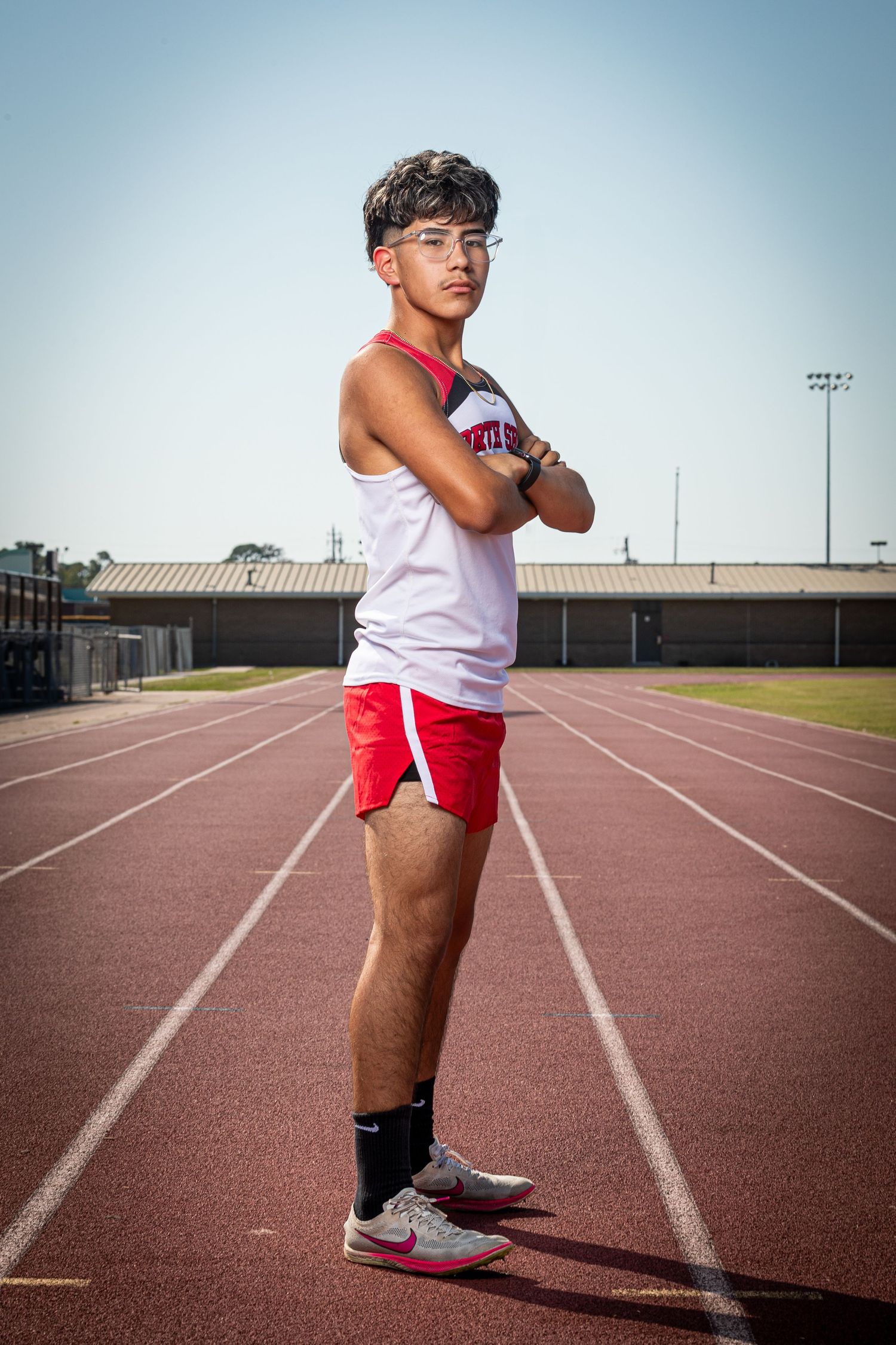 High school athlete posing