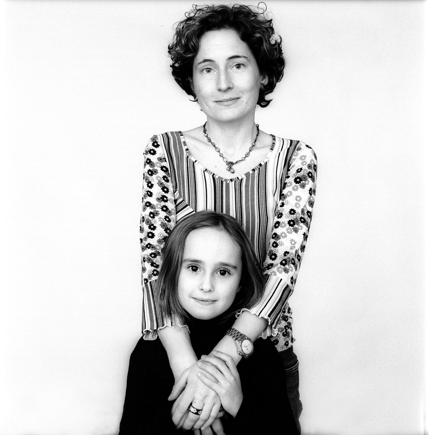 studio family portrait of elizabeth and sadie for village community school, new york city