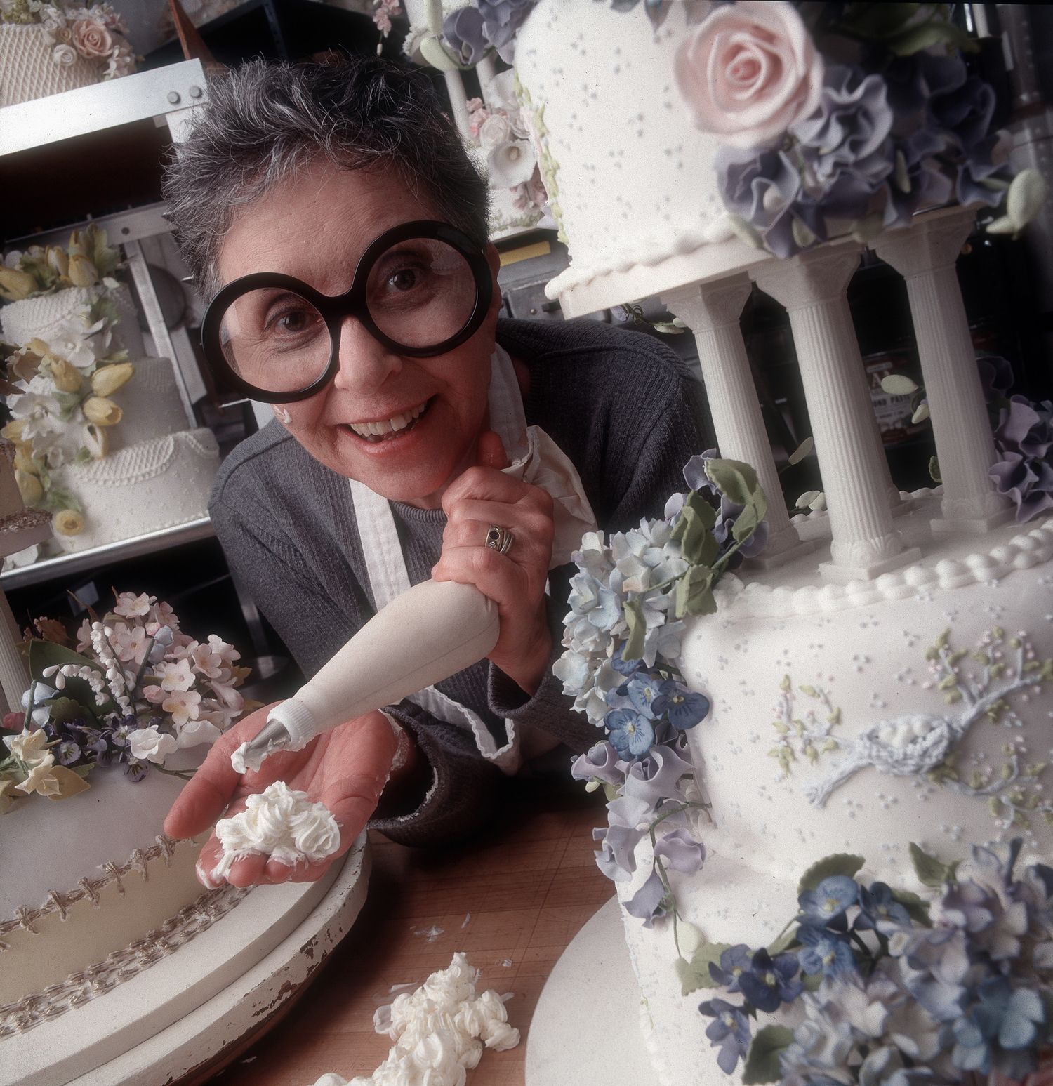 portrait of sylvia weinstock, wedding cake creator and artist, for bon appétit magazine
