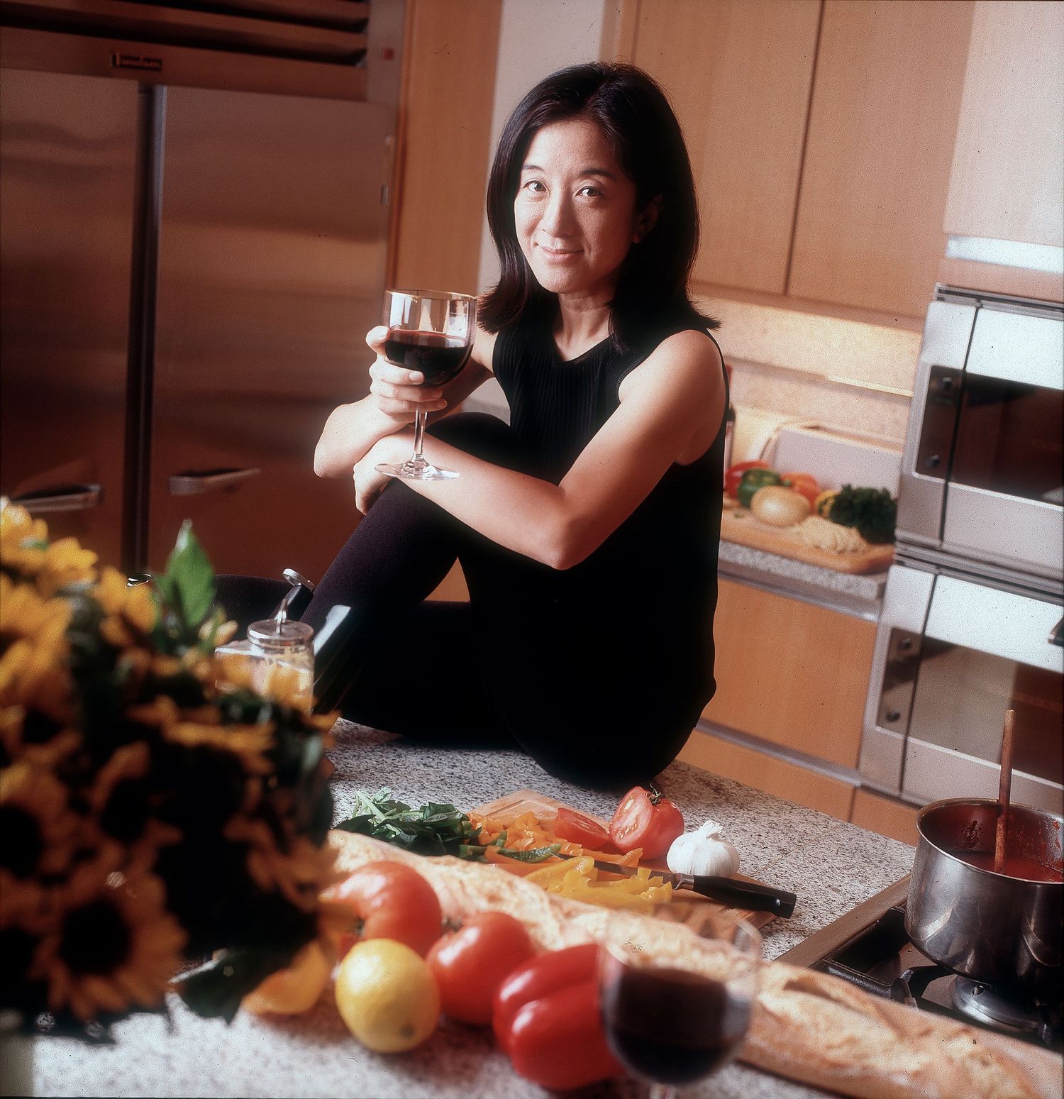 lifestyle portrait of fashion designer vera wang for bon appétit magazine