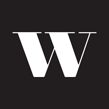 A black and white logo design featuring the letter W in a bold, geometric style against a dark background.