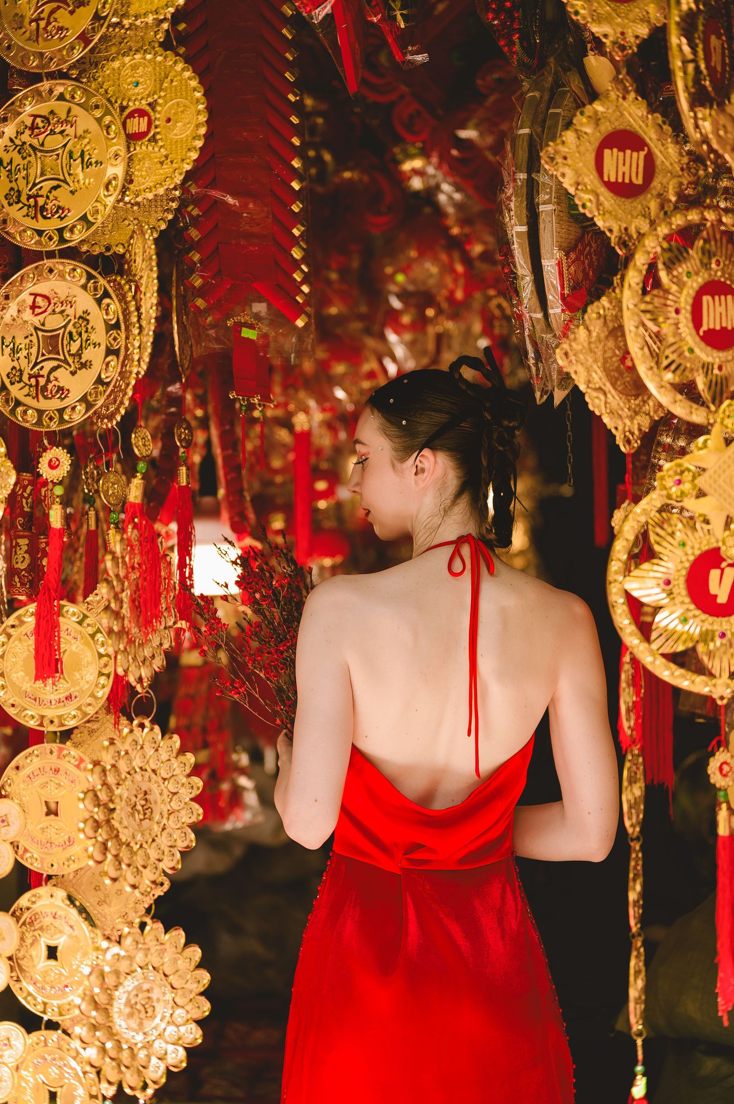 Fashion Photography in Ho Chi Minh City: Vietnamese Ao Dai on a model by Anastasia Sokyrka Portrait Photographer Saigon
