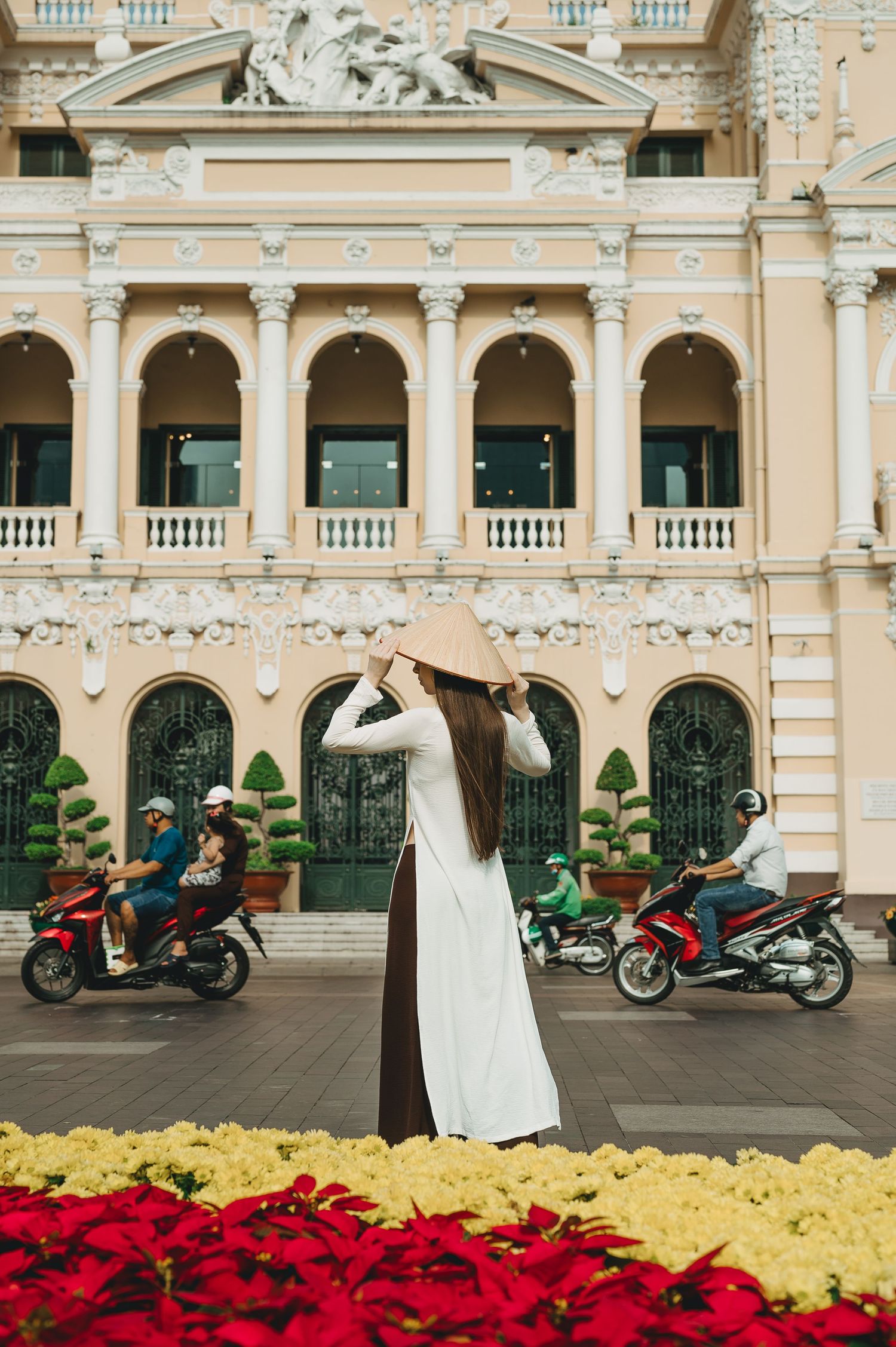 Fashion Photography in Ho Chi Minh City: Vietnamese Ao Dai on a model by Anastasia Sokyrka Portrait Photographer Saigon