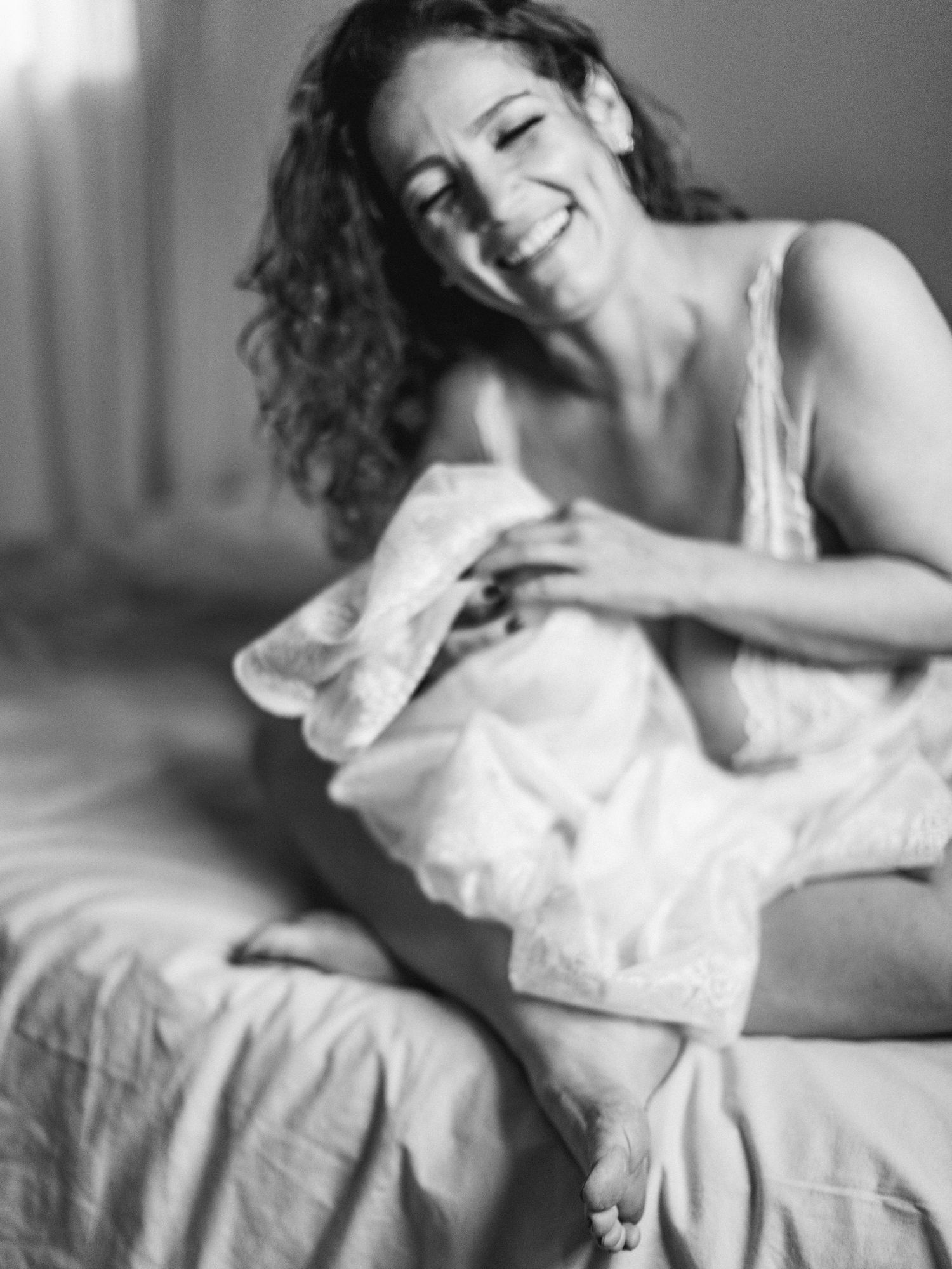 Bridal boudoir in studio