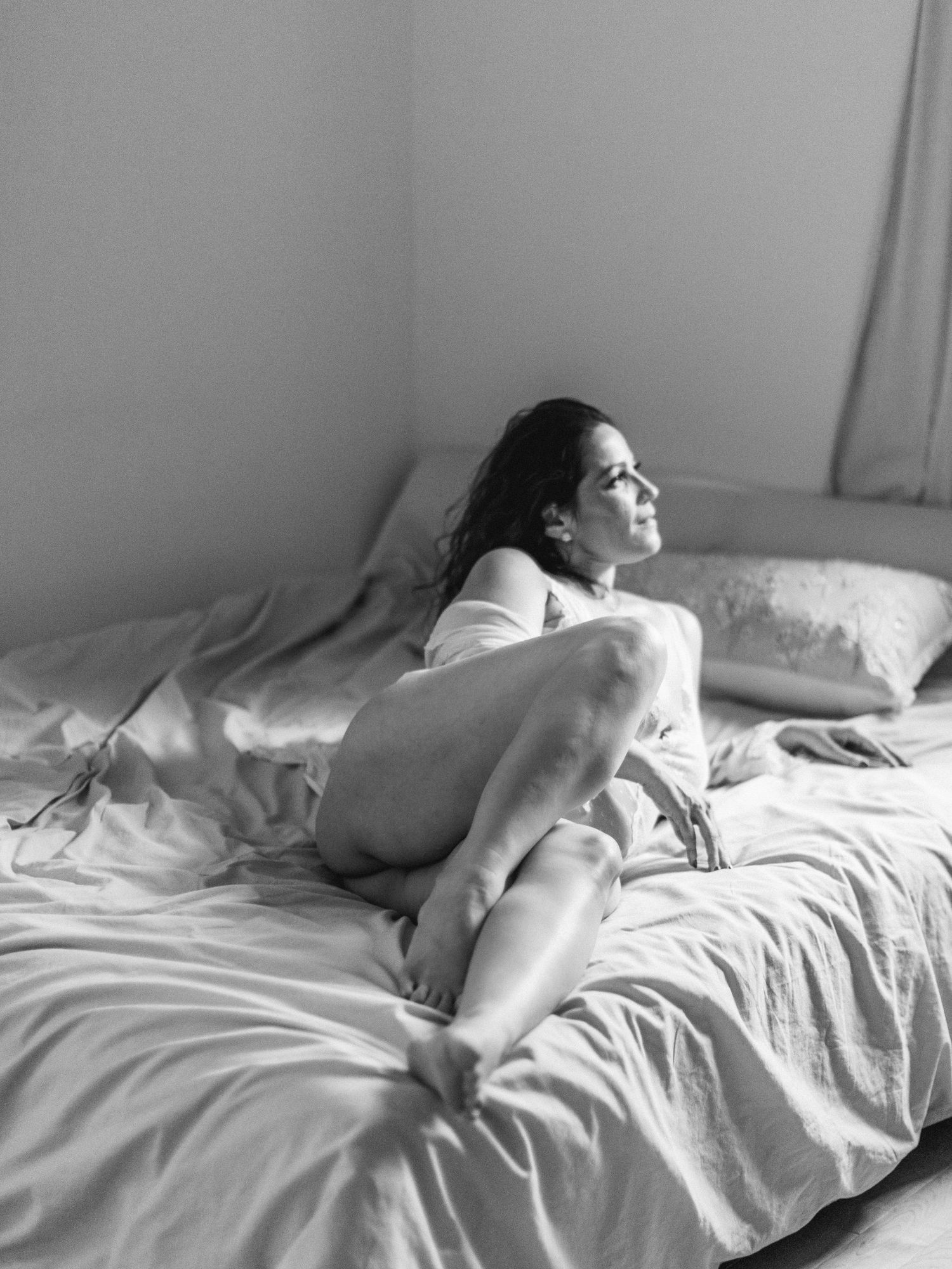 Bridal boudoir in studio
