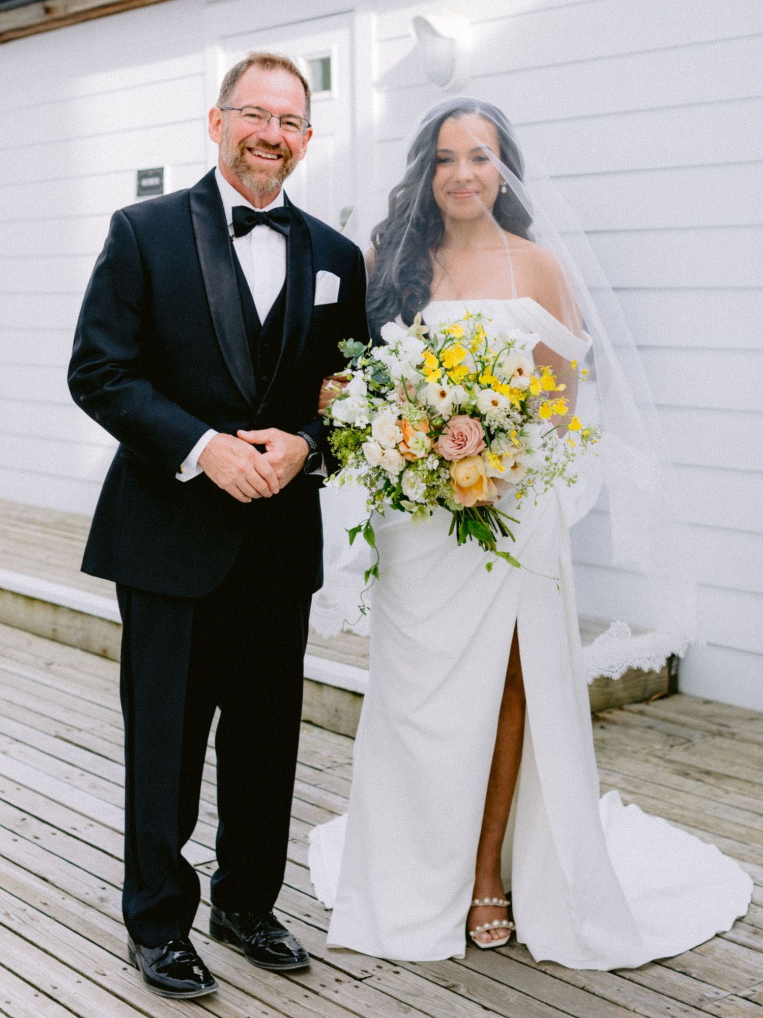 father and bride at Hampton NY wedding
